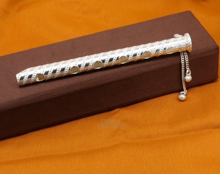 TRIBAL ORNAMENTS 5 long handmade sterling silver Hindu god Lord Krishna flute stunning divine Krishna gifting silver accessories puja utensils su724 Rings