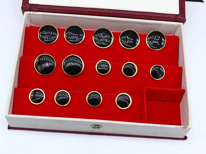 TRIBAL ORNAMENTS 925 Sterling silver handmade amazing round design buttons set of 13 pc for mens coat or suit best jewelry for all occasions btn28 Rings