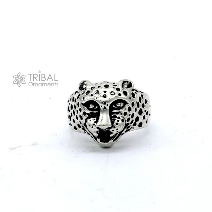 TRIBAL ORNAMENTS Rings 925 sterling silver handmade king leopard face for mens and boys gifting stylish luxury lion ring sr710 TRIBAL ORNAMENTS Rings 925 sterling silver handmade king leopard face for mens and boys gifting stylish luxury lion ring sr710