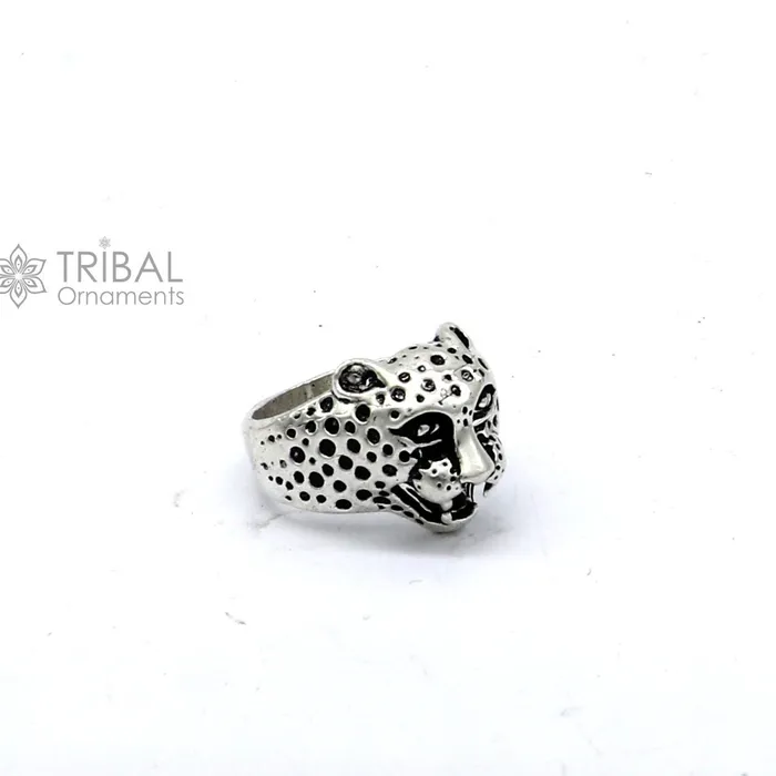 TRIBAL ORNAMENTS Rings 925 sterling silver handmade king leopard face for mens and boys gifting stylish luxury lion ring sr710 TRIBAL ORNAMENTS Rings 925 sterling silver handmade king leopard face for mens and boys gifting stylish luxury lion ring sr710