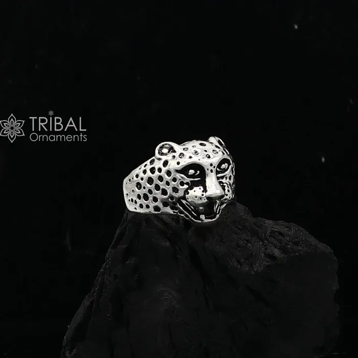 TRIBAL ORNAMENTS Rings 925 sterling silver handmade king leopard face for mens and boys gifting stylish luxury lion ring sr710 TRIBAL ORNAMENTS Rings 925 sterling silver handmade king leopard face for mens and boys gifting stylish luxury lion ring sr710