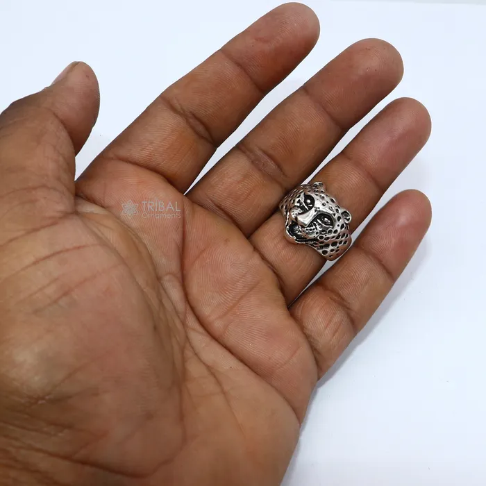 TRIBAL ORNAMENTS Rings 925 sterling silver handmade king leopard face for mens and boys gifting stylish luxury lion ring sr710 TRIBAL ORNAMENTS Rings 925 sterling silver handmade king leopard face for mens and boys gifting stylish luxury lion ring sr710