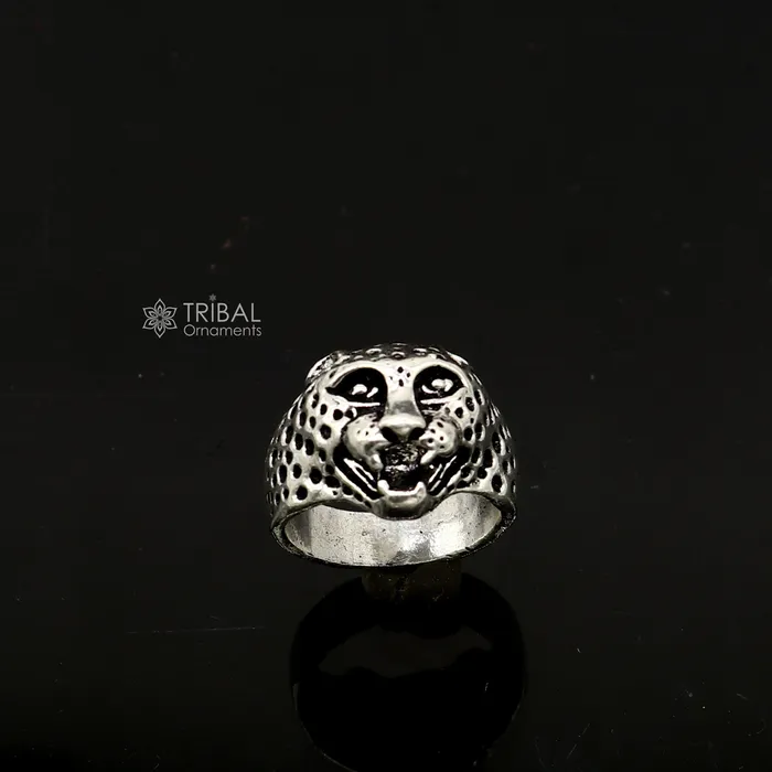 TRIBAL ORNAMENTS Rings 925 sterling silver handmade king leopard face for mens and boys gifting stylish luxury lion ring sr710 TRIBAL ORNAMENTS Rings 925 sterling silver handmade king leopard face for mens and boys gifting stylish luxury lion ring sr710