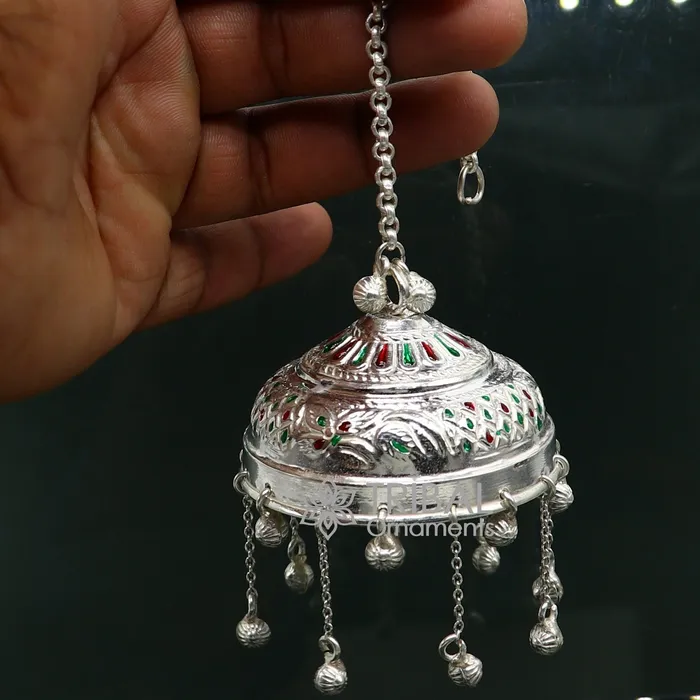 TRIBAL ORNAMENTS Rings 925 sterling Silver chattar chhatra silver umbrella god temple art Divine temple silver article OR puja worshiping utensils su1114 TRIBAL ORNAMENTS Rings 925 sterling Silver chattar chhatra silver umbrella god temple art Divine temple silver article OR puja worshiping utensils su1114