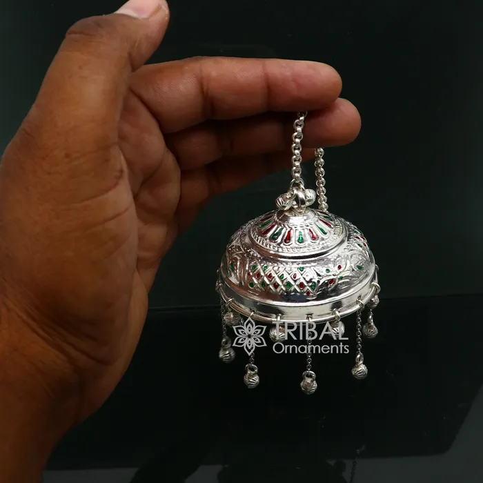 TRIBAL ORNAMENTS Rings 925 sterling Silver chattar chhatra silver umbrella god temple art Divine temple silver article OR puja worshiping utensils su1114