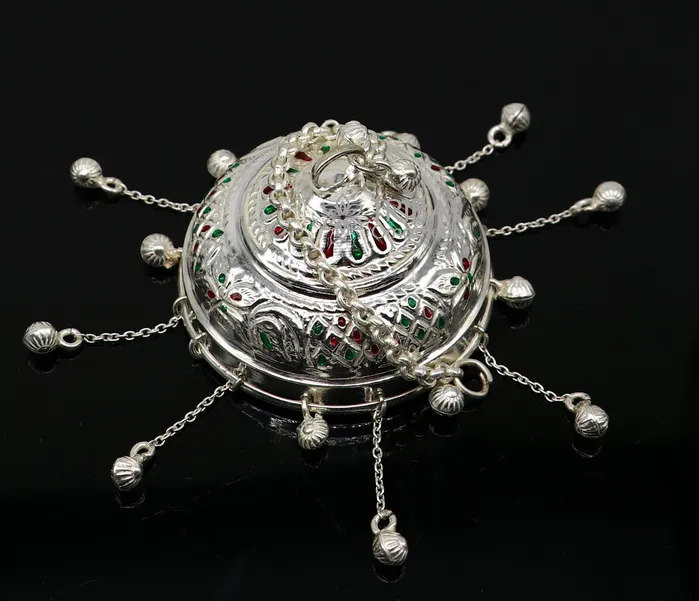 TRIBAL ORNAMENTS Rings 925 sterling Silver chattar chhatra silver umbrella god temple art Divine temple silver article OR puja worshiping utensils su1114