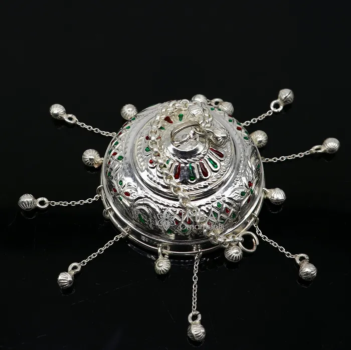 TRIBAL ORNAMENTS Rings 925 sterling Silver chattar chhatra silver umbrella god temple art Divine temple silver article OR puja worshiping utensils su1114