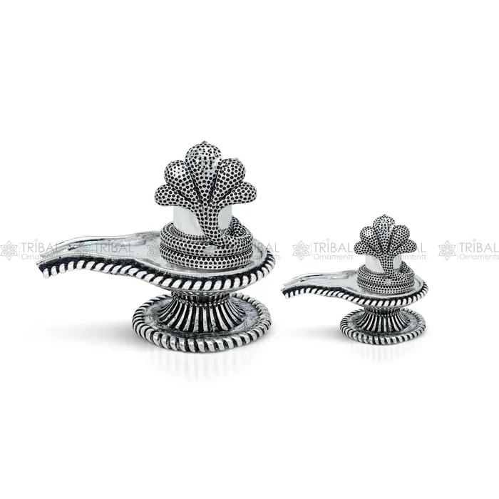 TRIBAL ORNAMENTS Rings 925 sterling silver lord Shiva lingam Divine Shiva lingam at home temple art790