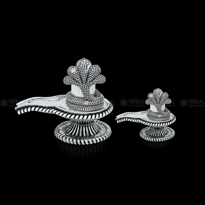TRIBAL ORNAMENTS Rings 925 sterling silver lord Shiva lingam Divine Shiva lingam at home temple art790
