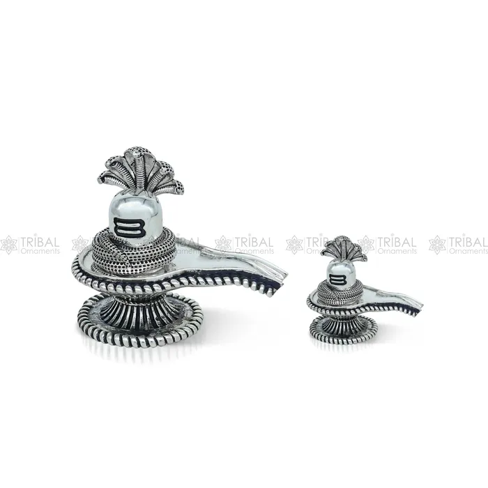 TRIBAL ORNAMENTS Rings 925 sterling silver lord Shiva lingam Divine Shiva lingam at home temple art790
