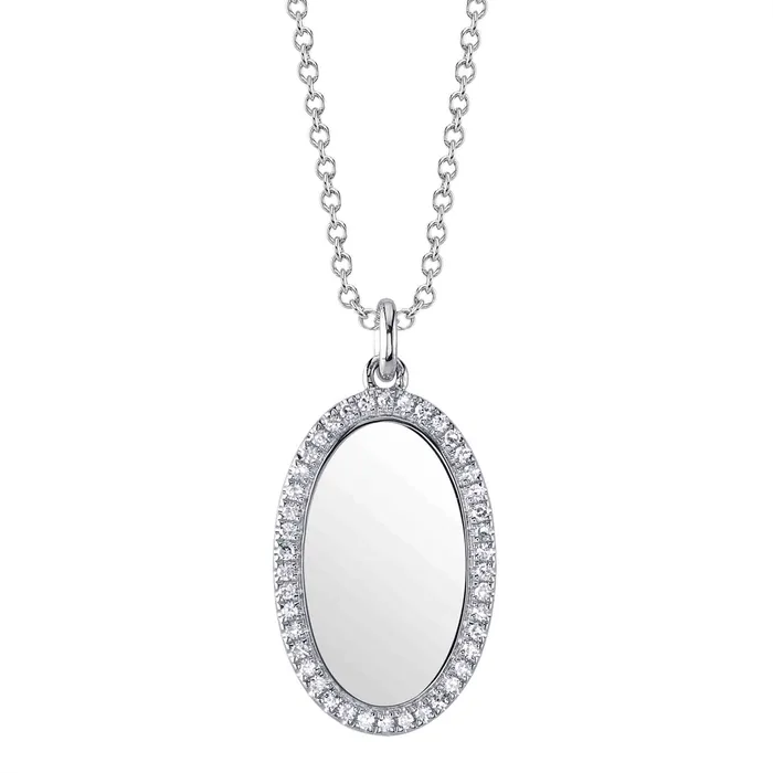 14K White Gold Oval Diamond Halo Pendant Necklace Meierotto Jewelers Necklaces 14K White Gold Oval Diamond Halo Pendant Necklace Meierotto Jewelers Necklaces