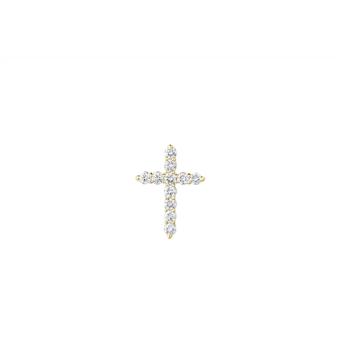 14K Yellow Gold Diamond Cross Pendant Meierotto Jewelers Necklaces