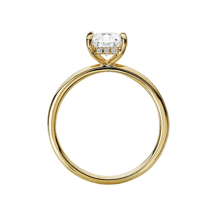 14K Yellow Gold Diamond Semimount Ring with Hidden Princess Halo Engagement Collections Rings 14K Yellow Gold Diamond Semimount Ring with Hidden Princess Halo Engagement Collections Rings