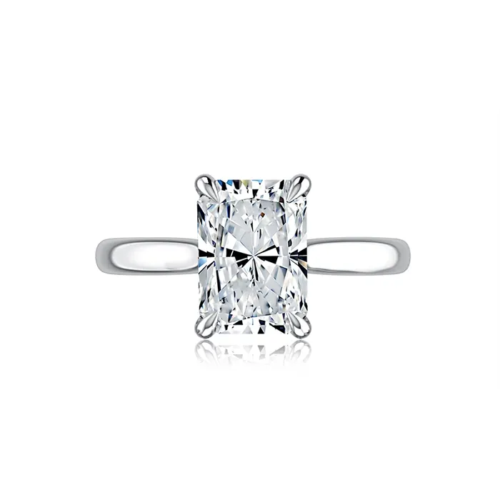 A Jaffe A Jaffe 14K White Gold Semi Mount Emerald Cut Ring with Hidden Diamond Halo Rings A Jaffe A Jaffe 14K White Gold Semi Mount Emerald Cut Ring with Hidden Diamond Halo Rings
