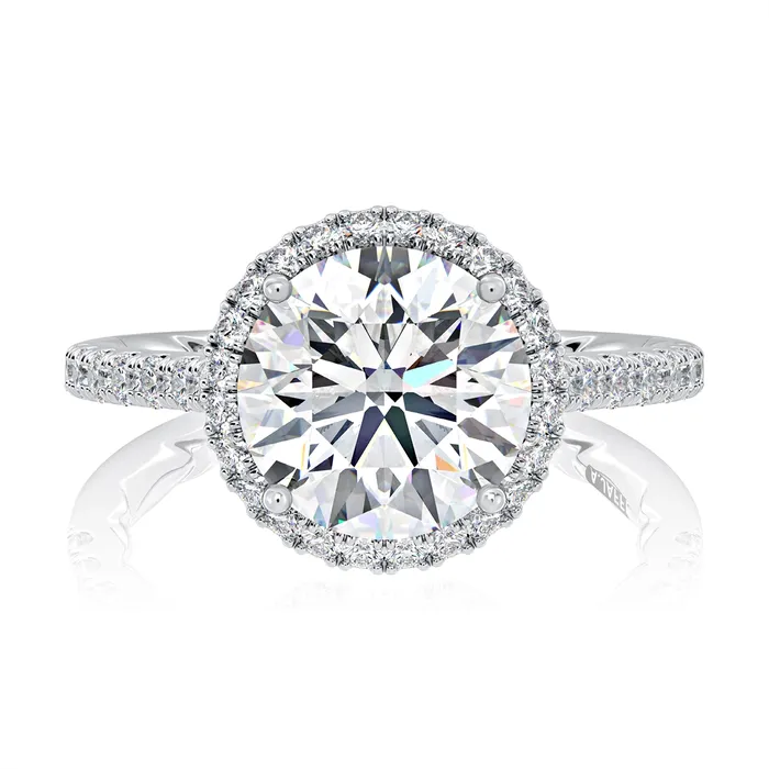 A Jaffe Rings A Jaffe 14K White Gold Round Halo Semi Mount Diamond Ring A Jaffe Rings A Jaffe 14K White Gold Round Halo Semi Mount Diamond Ring