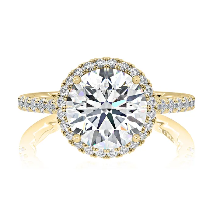 A Jaffe Rings A Jaffe 14K Yellow Gold Round Halo Semi Mount Diamond Ring A Jaffe Rings A Jaffe 14K Yellow Gold Round Halo Semi Mount Diamond Ring