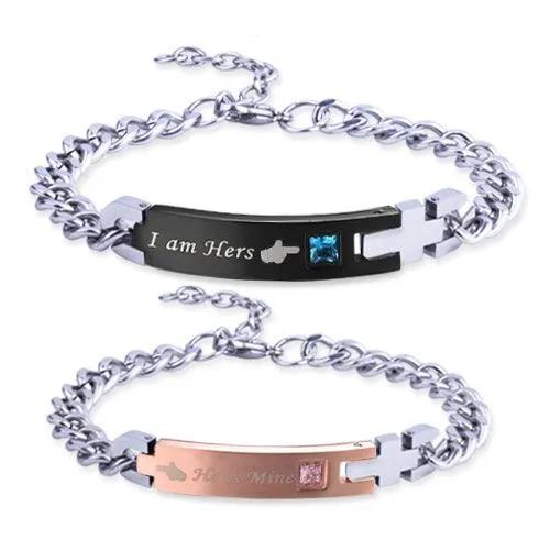 Bracelets Belbren Premium Couples Bracelet Set Stainless Steel with Birthstones His Hers Perfect for Gifts Special Occasions