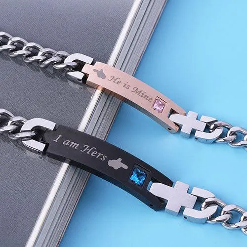 Bracelets Belbren Premium Couples Bracelet Set Stainless Steel with Birthstones His Hers Perfect for Gifts Special Occasions