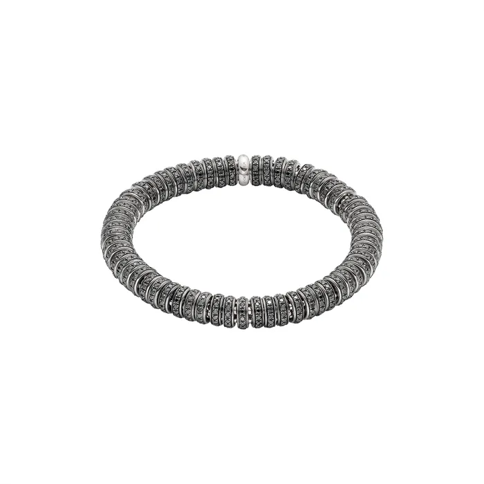 Bracelets FOPE Fope 18K White Gold Solo Collection Black Diamond Bracelet Medium Size Bracelets FOPE Fope 18K White Gold Solo Collection Black Diamond Bracelet Medium Size