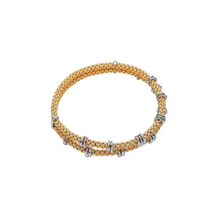 Bracelets FOPE Fope 18K Yellow Gold Prima Collection DoubleStrand Diamond Bracelet