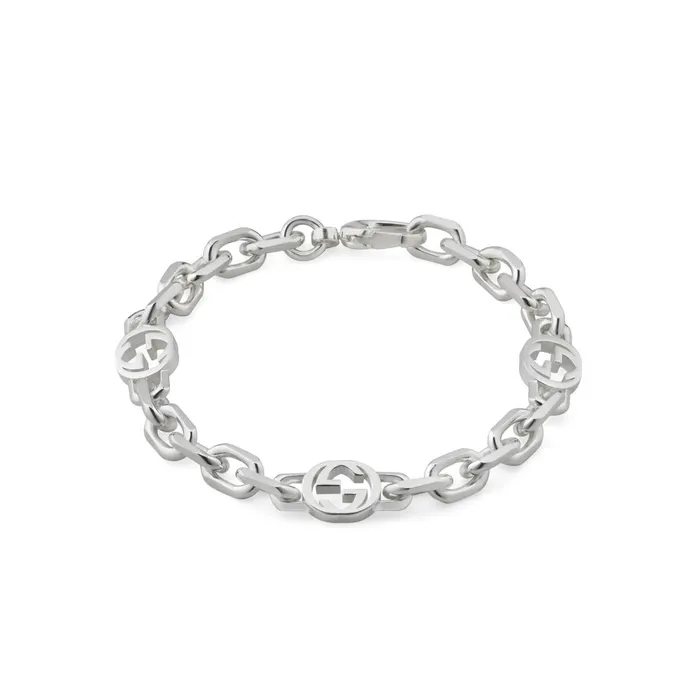 Bracelets Gucci Gucci Shiny Sterling Silver Interlocking G Bracelet