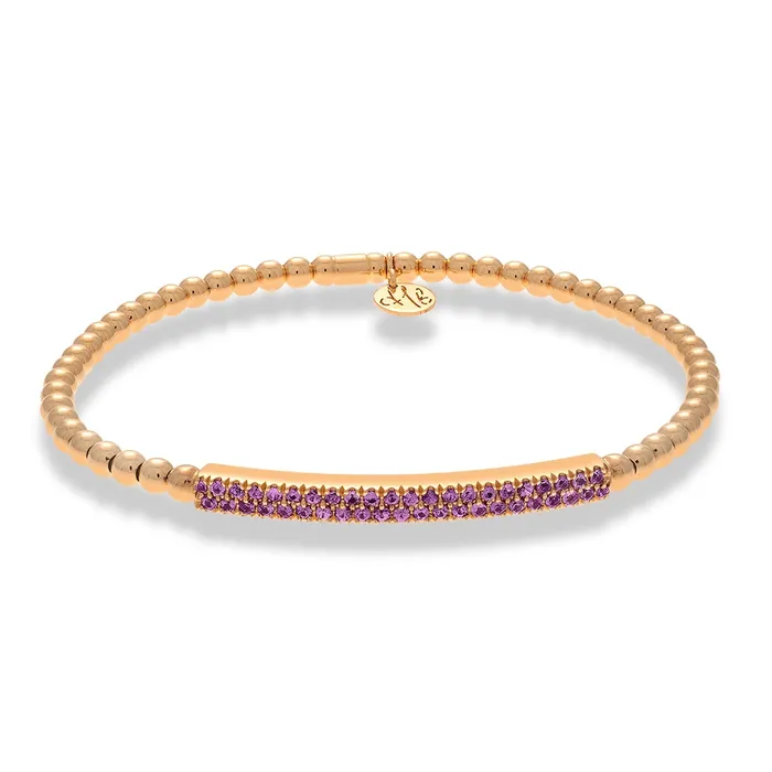 Bracelets Hulchi Belluni Hulchi Belluni 18K Rose Gold Bracelet with Pink Sapphires