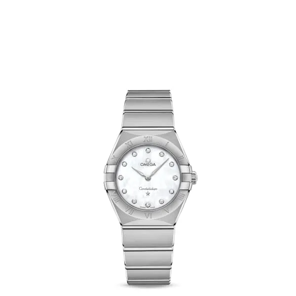 Bracelets Omega Omega Constellation 28mm Watch Ref 13110286055001 White Mother of Pearl Diamond Index Dial Stainless Steel Bracelet Bracelets Omega Omega Constellation 28mm Watch Ref 13110286055001 White Mother of Pearl Diamond Index Dial Stainless Steel Bracelet