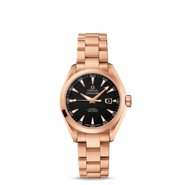 Bracelets Omega Omega Seamaster 34mm Watch Ref 23150342001002 Black Index Dial 18K Rose Gold Bracelet Bracelets Omega Omega Seamaster 34mm Watch Ref 23150342001002 Black Index Dial 18K Rose Gold Bracelet