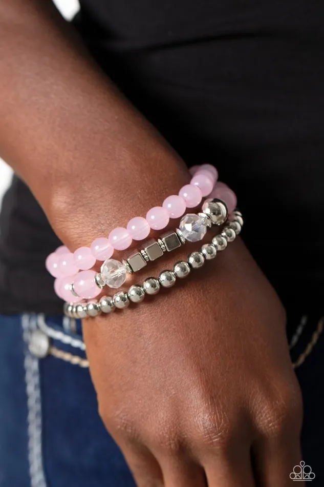 Bracelets Paparazzi Bracelet CUBE Your Enthusiasm Pink Paparazzi Jewelry