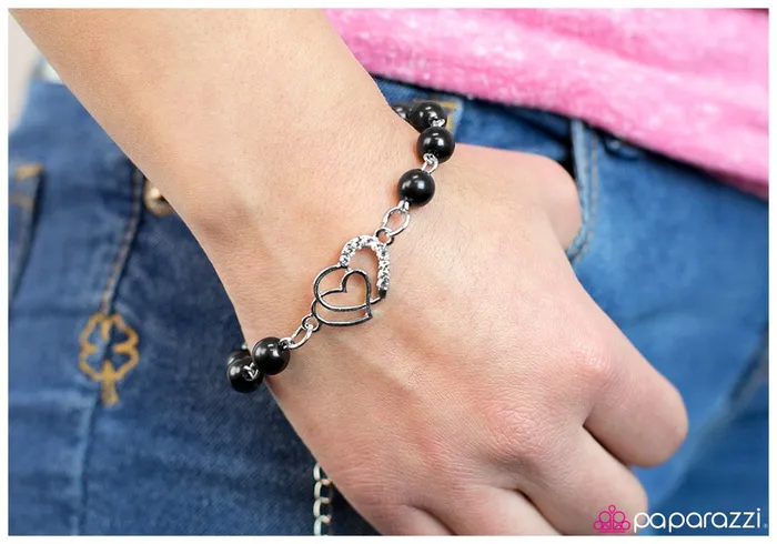 Bracelets Paparazzi Bracelet Follow Your Heart Black Paparazzi Jewelry
