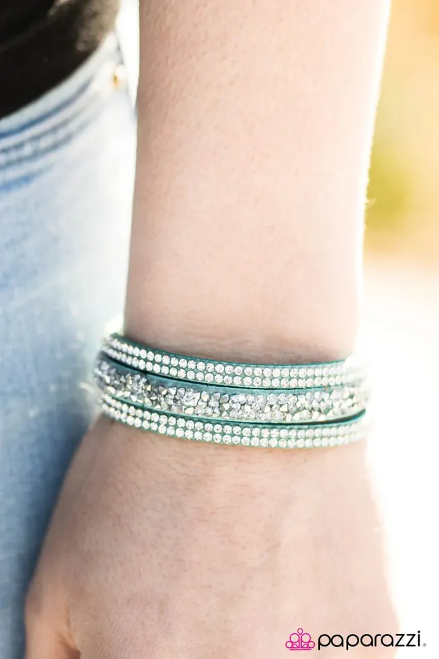 Bracelets Paparazzi Bracelet I Love Rock N Roll Blue Paparazzi Jewelry