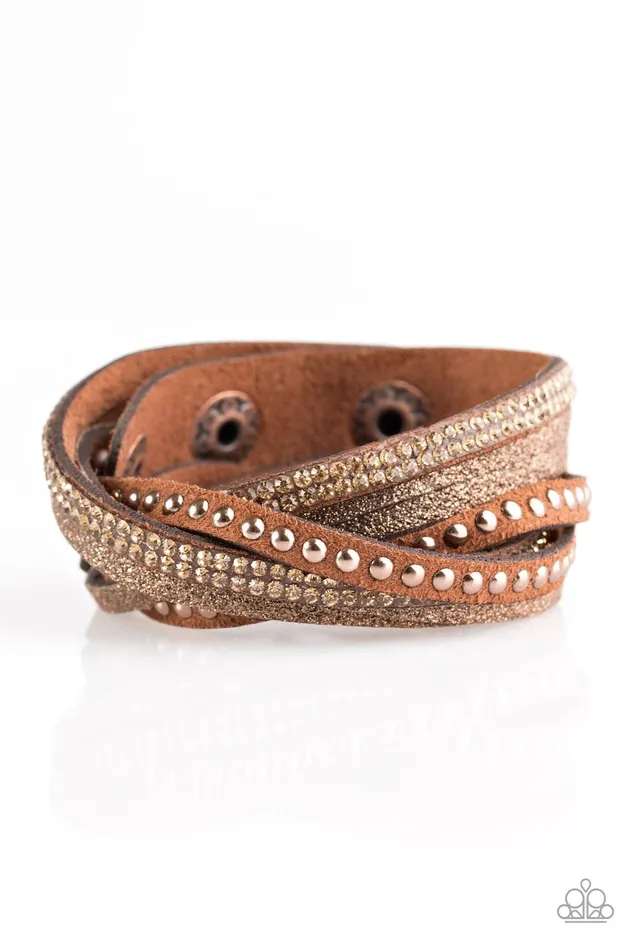 Bracelets Paparazzi Bracelet Once Upon A SHOWTIME Copper Paparazzi Jewelry
