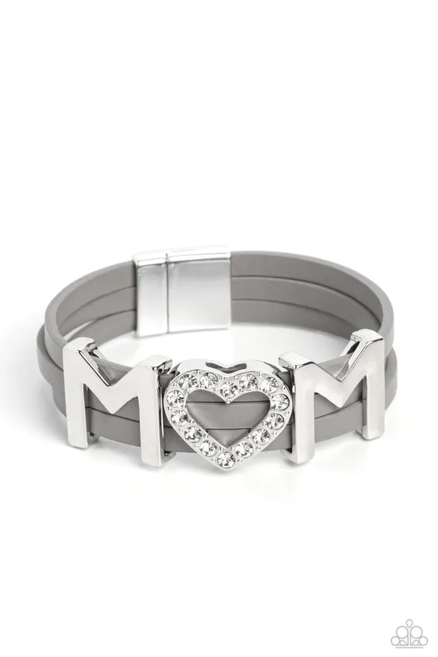 Bracelets Paparazzi Jewelry Paparazzi Bracelet Heart of Mom Silver