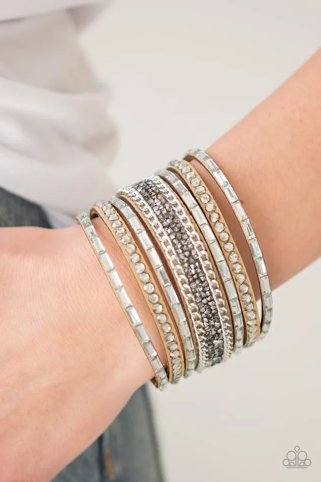 Bracelets Paparazzi Jewelry Paparazzi Bracelet Rhinestone Rumble Brown