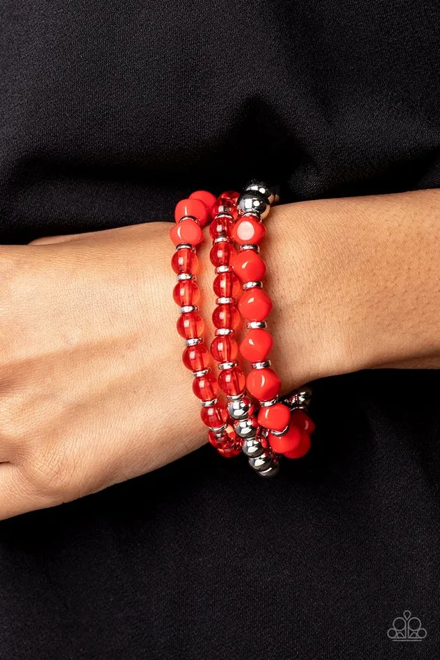 Bracelets Paparazzi Jewelry Paparazzi Bracelet Summer Sabbatical Red