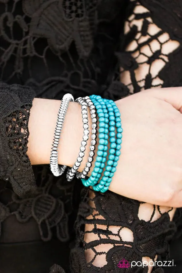 Bracelets Paparazzi Jewelry Paparazzi Bracelet The BEAD Goes On Blue
