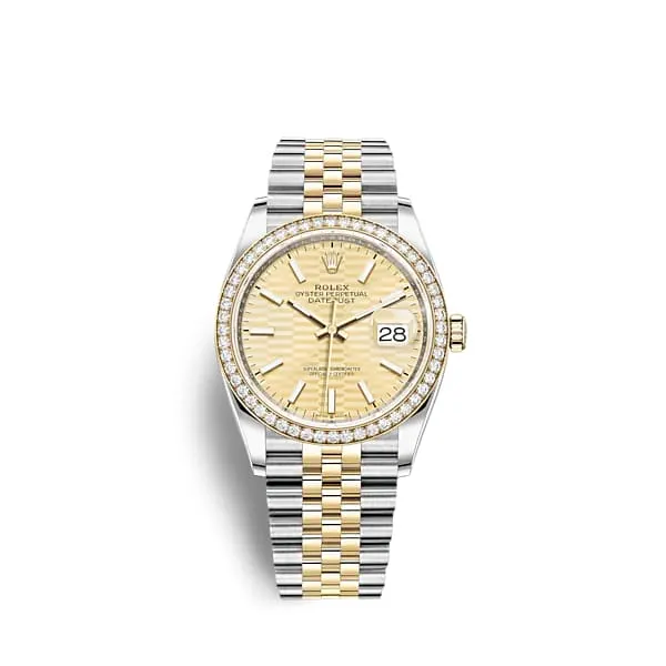 Bracelets Rolex Rolex Datejust 36mm Ref 126283rbr0025 Golden Fluted Motif Dial Diamond Bezel Two Tone Stainless Steel 18K Yellow Gold Jubilee Bracelet Watch Bracelets Rolex Rolex Datejust 36mm Ref 126283rbr0025 Golden Fluted Motif Dial Diamond Bezel Two Tone Stainless Steel 18K Yellow Gold Jubilee Bracelet Watch