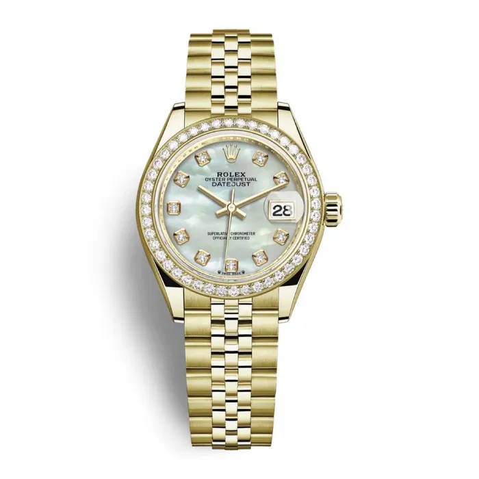 Bracelets Rolex Rolex Lady Datejust 28mm Ref 279138rbr0016 White Mother of Pearl Dial 18K Yellow Gold Jubilee Bracelet Womens Watch Bracelets Rolex Rolex Lady Datejust 28mm Ref 279138rbr0016 White Mother of Pearl Dial 18K Yellow Gold Jubilee Bracelet Womens Watch