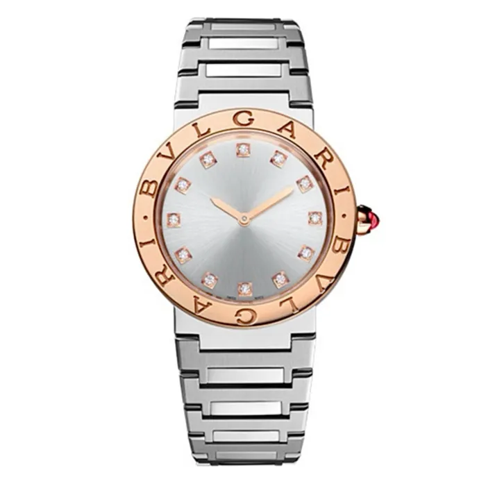 Bulgari Bracelets Bulgari Bulgari Bulgari 33mm Watch Ref 103577 Silver Diamond Index Dial 18K Rose Gold Bezel Stainless Steel Bracelet Bulgari Bracelets Bulgari Bulgari Bulgari 33mm Watch Ref 103577 Silver Diamond Index Dial 18K Rose Gold Bezel Stainless Steel Bracelet