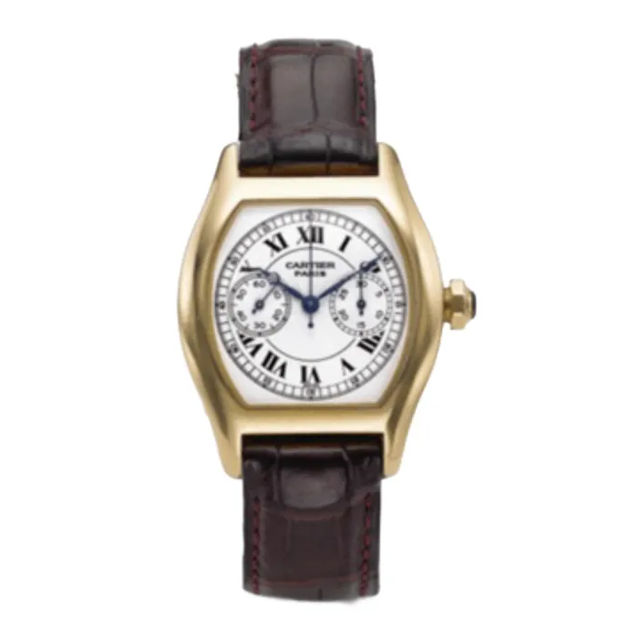 Cartier Cartier Tortue 27mm Womens watch Ref W1525751 White Roman Dial in 18K Yellow Gold Case Brown Leather Strap Cartier Watches Cartier Cartier Tortue 27mm Womens watch Ref W1525751 White Roman Dial in 18K Yellow Gold Case Brown Leather Strap Cartier Watches