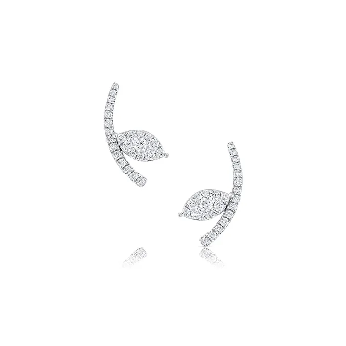 CJ Charles Jewelers 18k White Gold 035ctw Diamond Flower Climber Stud Earrings Earrings CJ Charles Jewelers 18k White Gold 035ctw Diamond Flower Climber Stud Earrings Earrings