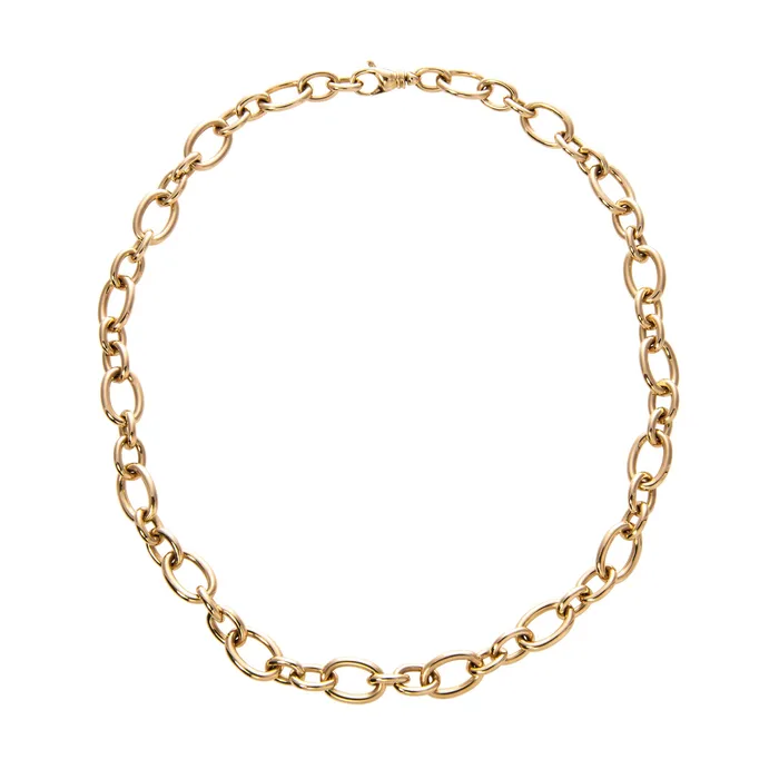 Croghans 18K Yellow Gold Italian Mixed Oval Link Necklace Necklaces