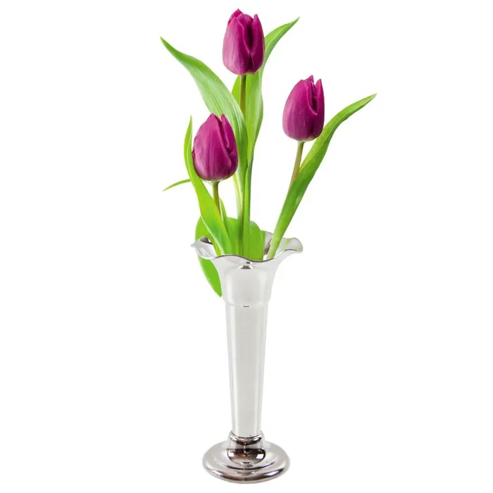 Croghans Rings SilverPlated Wavy Trumpet Vase