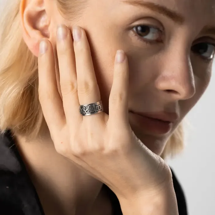 Custom Name Gothic Ring Old English Style Unisex Ring Brass or Sterling Silver 925 Personalized Tattoo Font Name Ring Belbren Rings