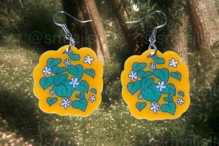 Cute Cottagecore Forest Themed Handmade Earrings collaboration with saltnox Sam Makes Things Earrings