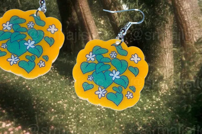Cute Cottagecore Forest Themed Handmade Earrings collaboration with saltnox Sam Makes Things Earrings