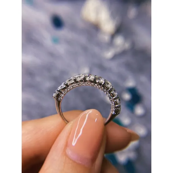 Diamond Source NYC Rings 18k White Gold HalfWay Eternity Band with 175ct of TDW BAN7508