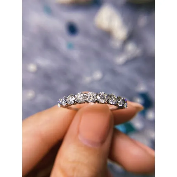 Diamond Source NYC Rings 18k White Gold HalfWay Eternity Band with 175ct of TDW BAN7508
