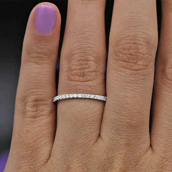 Diamond Source NYC Rings Classic White Gold Diamond Wedding Band BA3500