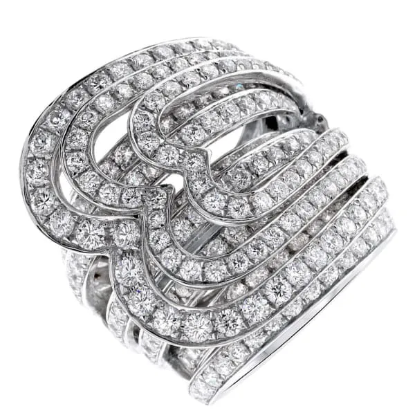 Diamond Source NYC Rings Natural Round Brilliant Diamond Fashion Ring Set in 18K White Gold 700ct tw